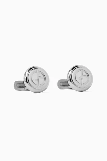 Engraved GA Logo Cufflinks in Silver