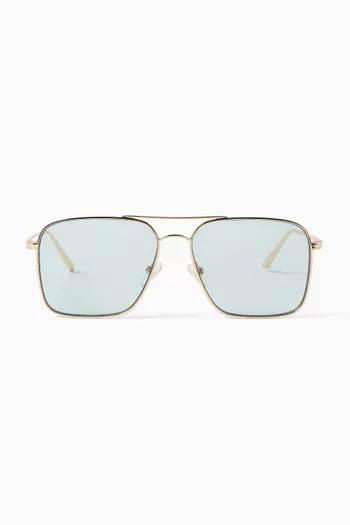 Serpent Aviator Sunglasses in Stainless Steel