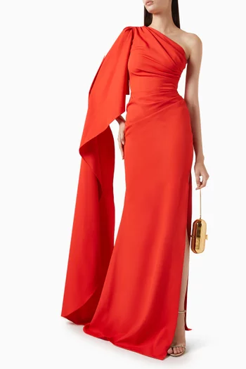 Alba One-shoulder Dress in Crepe