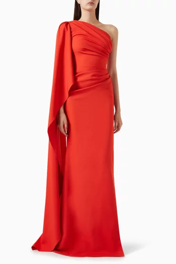 Alba One-shoulder Dress in Crepe