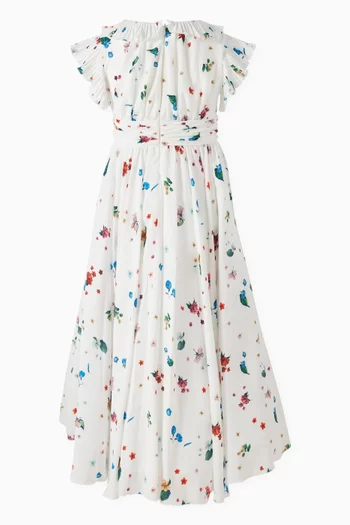Floral Maxi Dress in Crepe