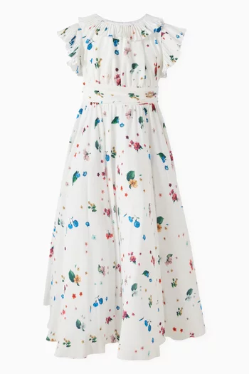 Floral Maxi Dress in Crepe