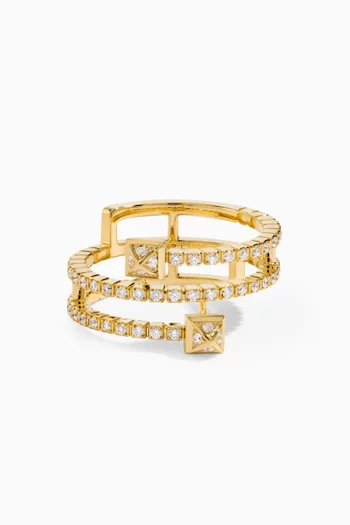 Cleo Lotus Twist Pavé Diamond Ring in 18kt Gold