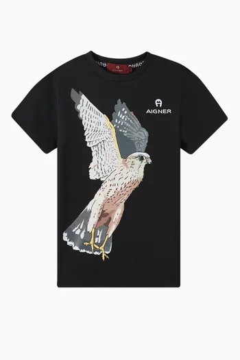 Exclusive Falcon-print T-shirt in Cotton