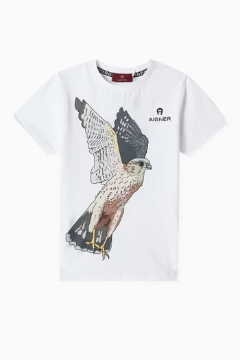 Exclusive Falcon-print T-shirt in Cotton