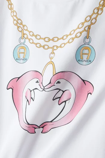 Exclusive Dolphin Necklace T-shirt in Cotton