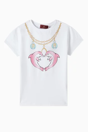 Exclusive Dolphin Necklace T-shirt in Cotton