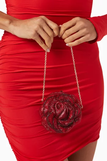Rose American Beauty Clutch in Crystal