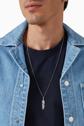 Ethereal Feather Pendant Necklace in Sterling Silver