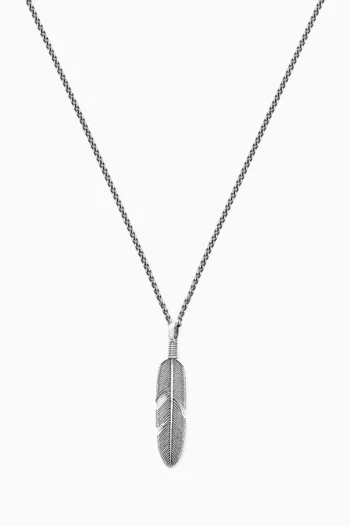 Ethereal Feather Pendant Necklace in Sterling Silver