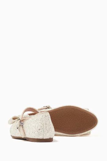 Ellen Ballet Flats in Glittered Faux-leather