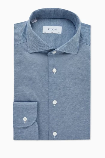 Knitted Shirt in Filo di Scozia Piqué