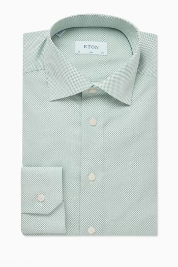 Micro-print Shirt in Signature Poplin
