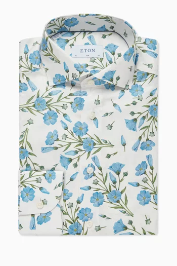 Floral-print Shirt in Signature Twill