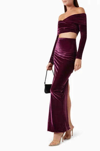 Lido Ruched Top in Velvet