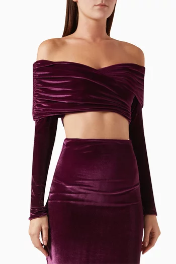 Lido Ruched Top in Velvet