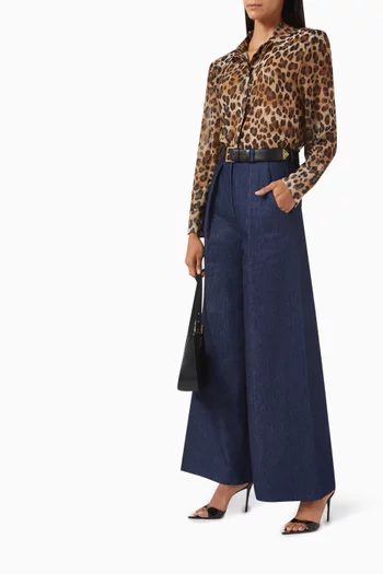 Leopard-print Shirt in Georgette