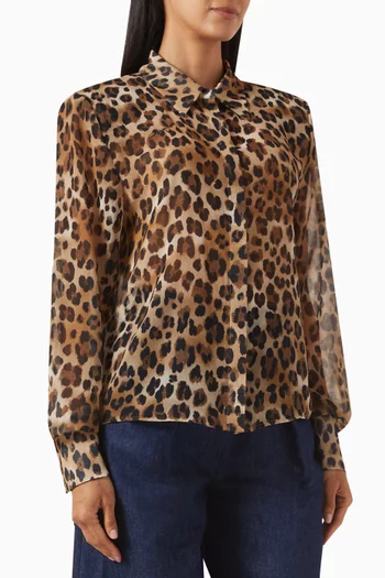 Leopard-print Shirt in Georgette