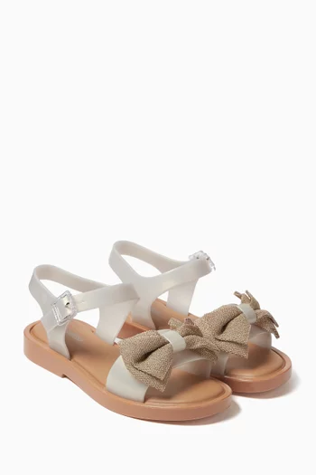 Buy Mini Melissa Neutral Mar Bow Sandals in PVC for Girls Online Ounass Kuwait