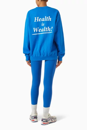 سويت شيرت بشعار Health is Wealth‏ قطن