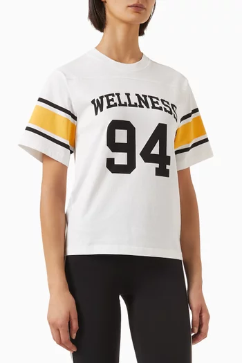 تي شيرت رغبي بطبعة Wellness 94‏ قطن