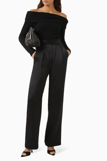 Off-shoulder Sweater in Wool-cashmere Knit