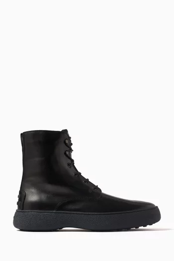 W. G. Heritage Lace-up Ankle Boots in Calfskin Leather
