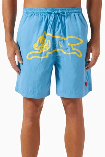 Running Dog Swim Shorts in Nylon