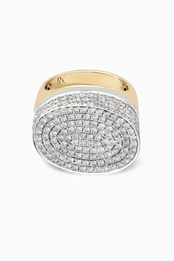 Empire Pavé Diamond Little Finger Ring in 9kt Gold