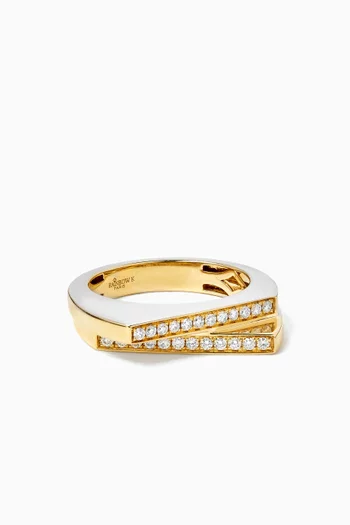 Handcuff Diamond Ring in 9kt Gold