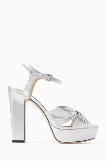 Heloise 120 Platform Sandals in Metallic Leather