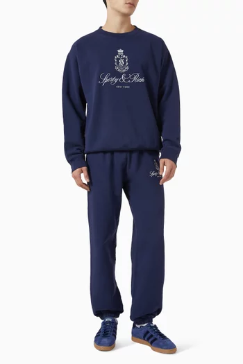 Vendome Embroidered Crewneck Sweatshirt in Cotton