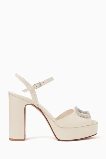 VLogo Signature 115 Platform Sandals in Calfskin