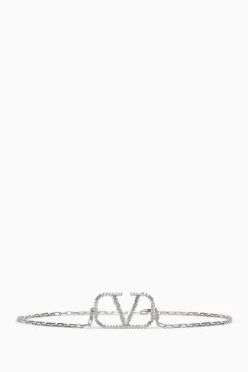 VLOGO Signature Chain Belt in Metal
