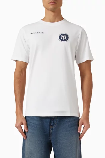 تي شيرت بعبارة Major League قطن سبورتي اند ريتش × نيويورك يانكيز