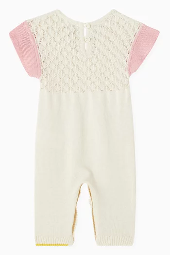 Ruffle Romper  in Organic Silk & Cotton Blend