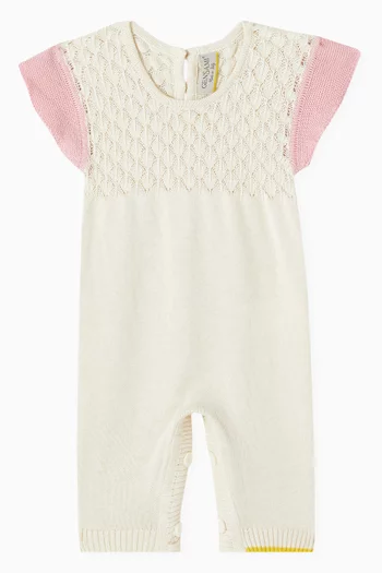 Ruffle Romper  in Organic Silk & Cotton Blend