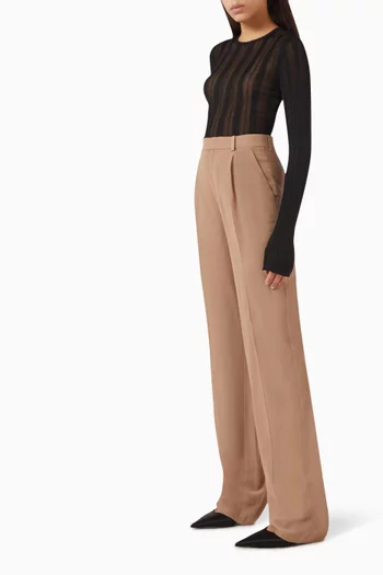 90s Wide-leg Pants in Silk-crepe