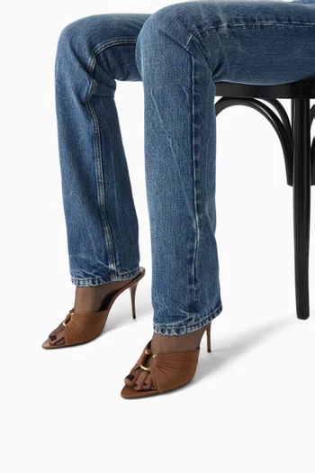 Lola 90 Mules in Smooth Leather & Jersey