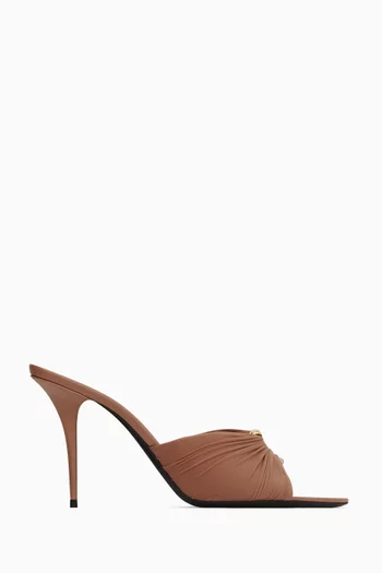 Lola 90 Mules in Smooth Leather & Jersey