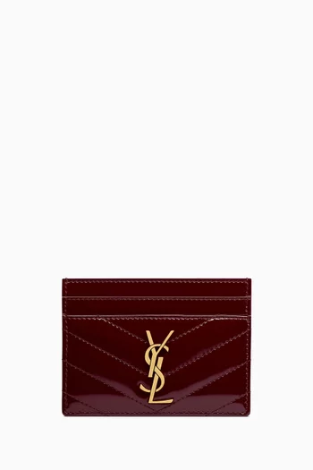 Cassandre Matelassé Card Case in Patent Leather
