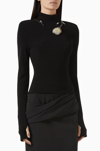 Eden Trophy Embroidered Top in Jersey