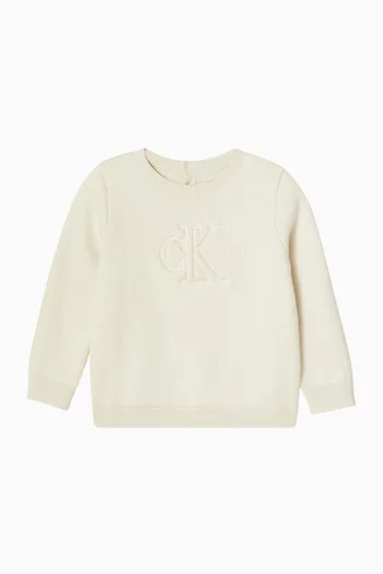 Logo Sweater in Cotton-knit