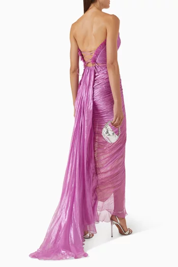 Amal Strapless Gathered Gown