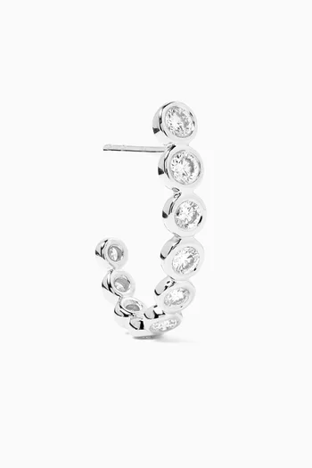 Semi Hoop Diamond Single Earring in 18kt White Gold