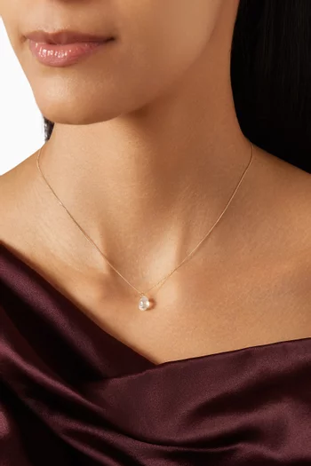 قلادة اورسو مزينة بالماس وحجر القمر ذهب عيار 14