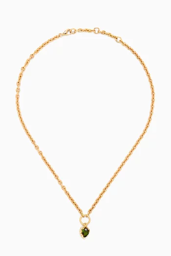 قلادة صن رقم 1 مزينة بماس وتورمالين ذهب عيار 18