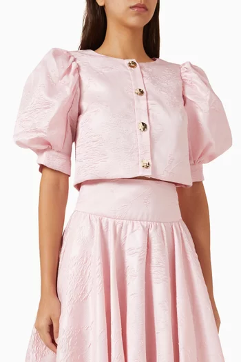 Crop Puff-sleeve Blouse