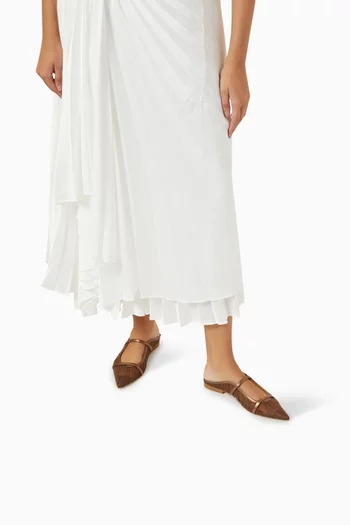 Maureen Flats in Tulle & Metallic Leather