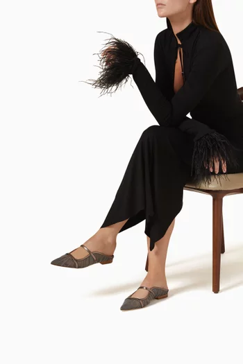 Maureen Flats in Tulle & Metallic Leather